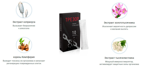 
				Трезор – лечение алкоголизма натуральным средством			