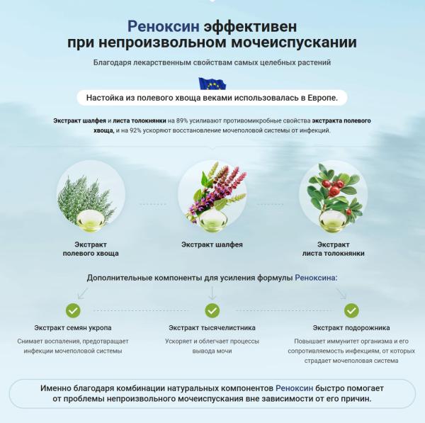 
				Реноксин &mdash; капсулы от недержания в России			
